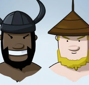 Black Viking And White Vietnamese Interracial Friendship