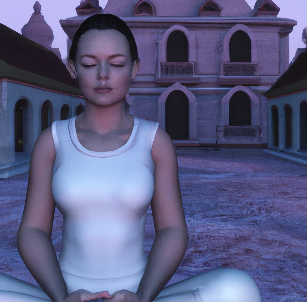 is tantra dangerous yoga woman sitting in lotus position tantra temple background