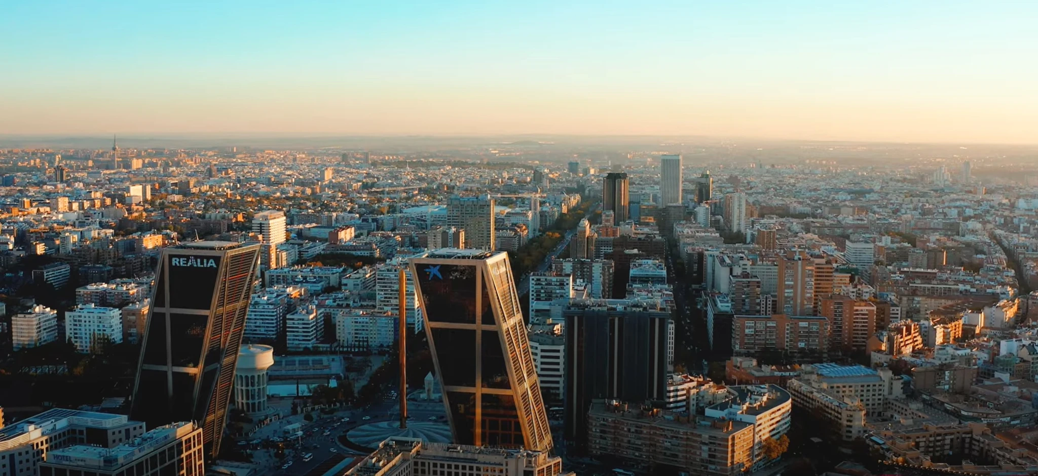madrid vs barcelona drone footage madrid skyline