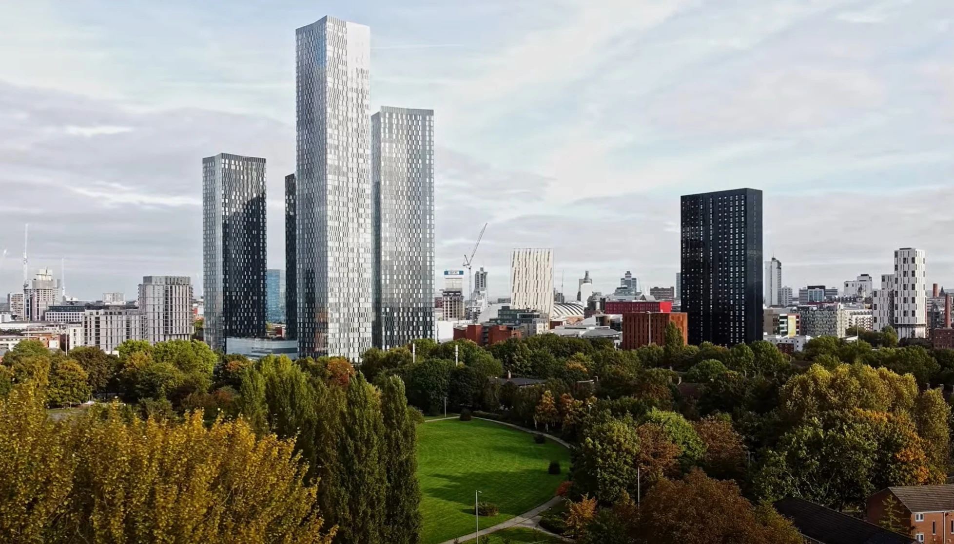 manchester vs london drone footage manchester england skyline